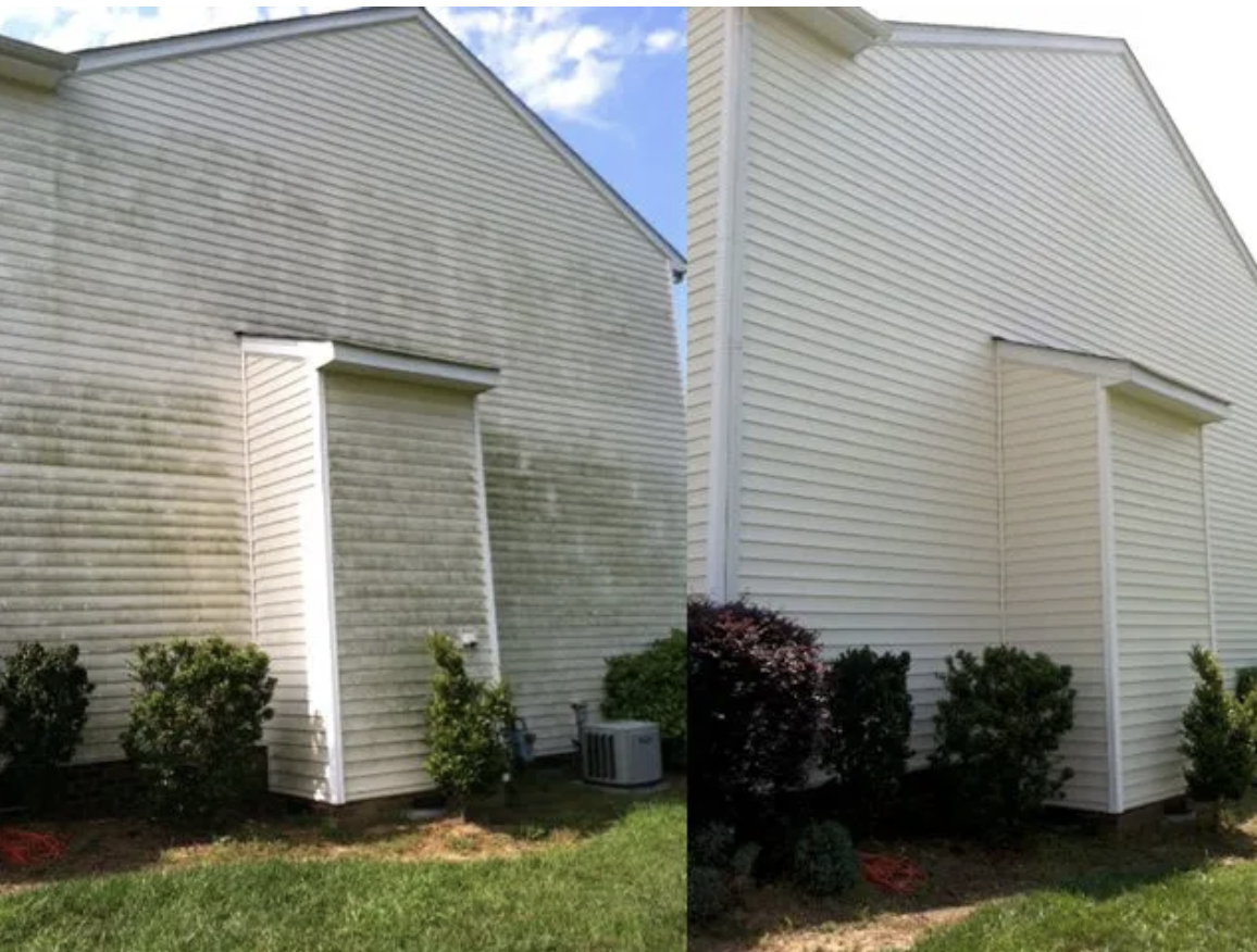 Before and after full house exterior soft wash